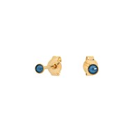 Boucles d'oreilles dorées à l'or fin cristal bleu CANCUN