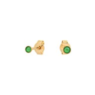 Boucles d'oreilles dorées à l'or fin cristal vert CANCUN