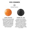 Bracelet BUDDAH Jaspe Orange - Pierre de Lave Naturelle - Argent 925 - vue V4