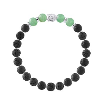 Bracelet BUDDAH Véritables Perles de Culture Colori TURQUOISE - Pierre de Lave Naturelle - Argent 925
