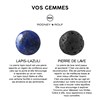 Bracelet BUDDAH Véritables Lapiz Lazulis Bleus - Pierre de Lave Naturelle - Argent 925 - vue V4