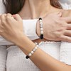 Bracelet BUDDAH Véritables Perles de Culture Colori BLANC NACRE - Pierre de Lave Naturelle - Argent 925 - vue V2
