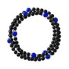 Bracelet Triple Rang SHAMAN, Calcédoine Bleue, Agate Noire Matte , Argent 925 - vue V1