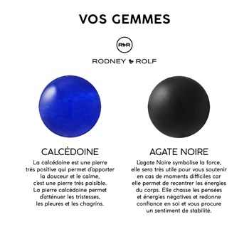 Bracelet Triple Rang SHAMAN, Calcédoine Bleue, Agate Noire Matte , Argent 925