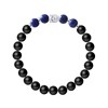 Bracelet BUDDAH Lapiz Lazuli - Agate Noire Matte en Argent 925 - vue V1