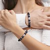 Bracelet BUDDAH Véritables Perles de Culture Colori BLACK TAHITI - Agate Noire Matte - Argent 925 - vue V2