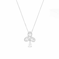 Collier Argent Goutte De Cristal Blanc