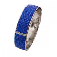 Bracelet Métal Femme Strass Bleus