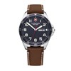 Montre Homme Victorinox FIELDFORCE, boîtier acier inoxydable, bracelet cuir marron - 42 mm - vue V1