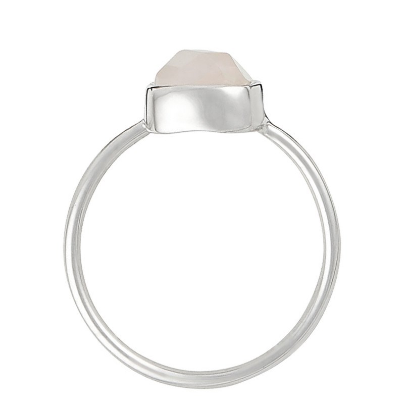 Bague argentée 'Ella' Quartz Rose - vue 2