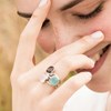 Bague 'Cyclique' Quartz rose, Aqua Calci et Quartz fumé Laiton doré - vue V2