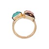 Bague 'Cyclique' Quartz rose, Aqua Calci et Quartz fumé Laiton doré - vue V3