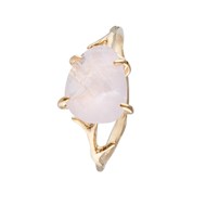 Bague dorée 'Lily' Quartz rose