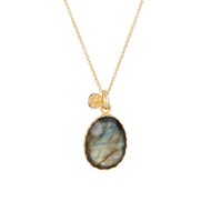 Collier 'Alba' Labradorite Grise