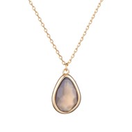Collier laiton doré monté d'une Agate grise ' Louane '