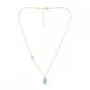 Collier laiton doré monté d'une Amazonite, Quartz verte ' Inés ' - vue V3