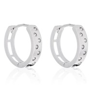 Boucles d'oreilles or blanc et oxydes de zirconium 'Lucie'