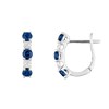 Boucles d'oreilles Or Blanc, Diamants 0,05 carat et Saphirs 1,08 carat 'PORT ROYAL' - vue V1