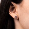 Boucles d'oreilles Or Jaune, Diamants 0,09 carat et Rubis 0,3 carat 'BOUCLIER' - vue V2