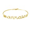 'MARRAINE' bracelet jonc en fil lettering doré à message - vue V1