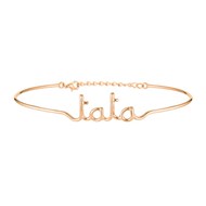 'TATA' Bracelet jonc en fil lettering rosé à message
