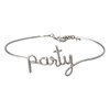 'PARTY' Bracelet fil lettering argenté à message - vue V1