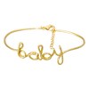 'BABY' Bracelet jonc en fil lettering doré à message - vue V1