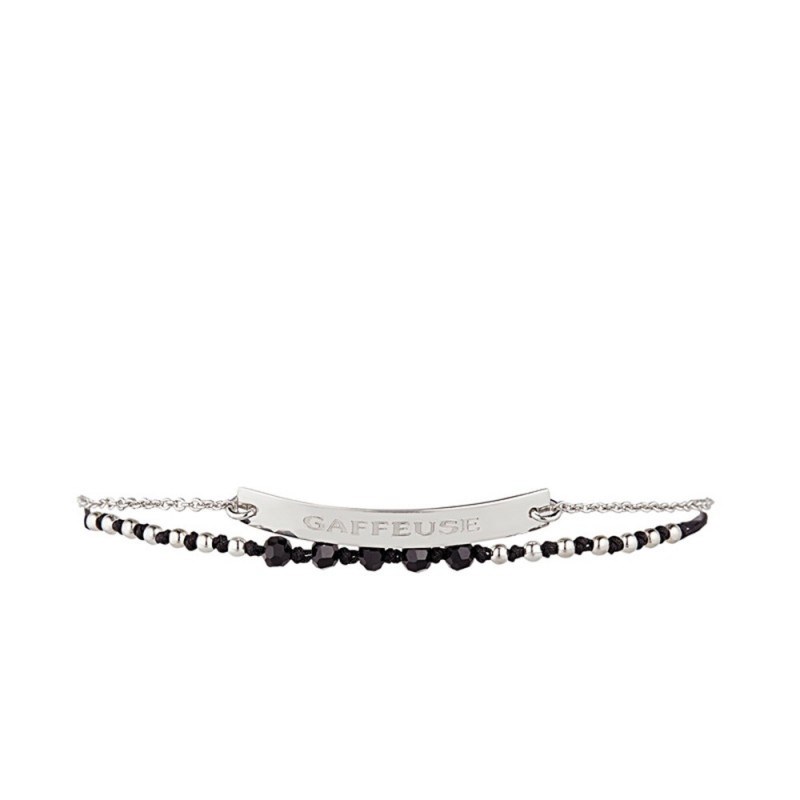 'GAFFEUSE' Bracelet chaine argenté à message
