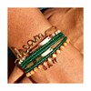 'LIFE IS BEAUTIFUL' bracelet doré chaine et perles à message - vue V5