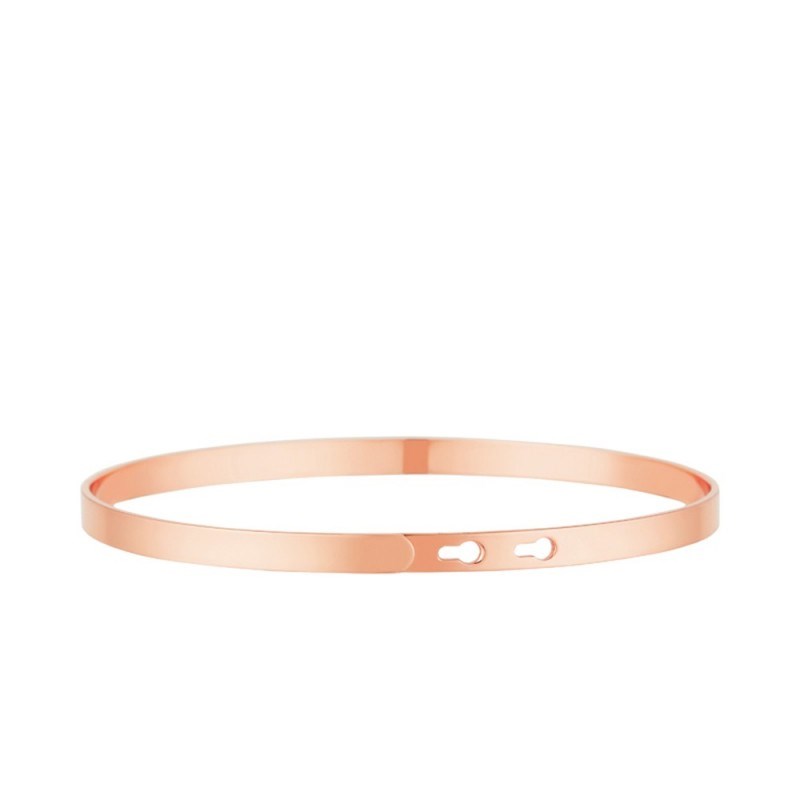 'COEUR À PRENDRE' bracelet jonc rosé à message - vue 2