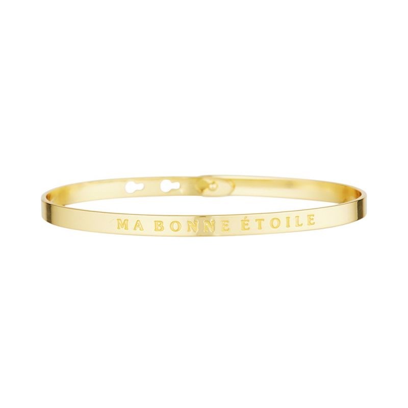 'MA BONNE ÉTOILE' bracelet jonc doré à message