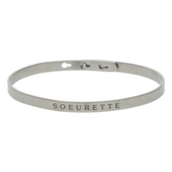 'SOEURETTE' bracelet jonc argenté à message