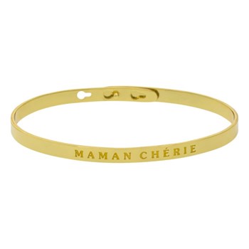 'MAMAN CHÉRIE' bracelet jonc doré à message
