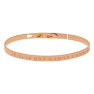 Bracelet à message 'Je suis Une Maman Comblée' Laiton rosé