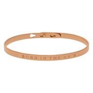 'BORN IN THE 90'S' bracelet jonc rosé à message