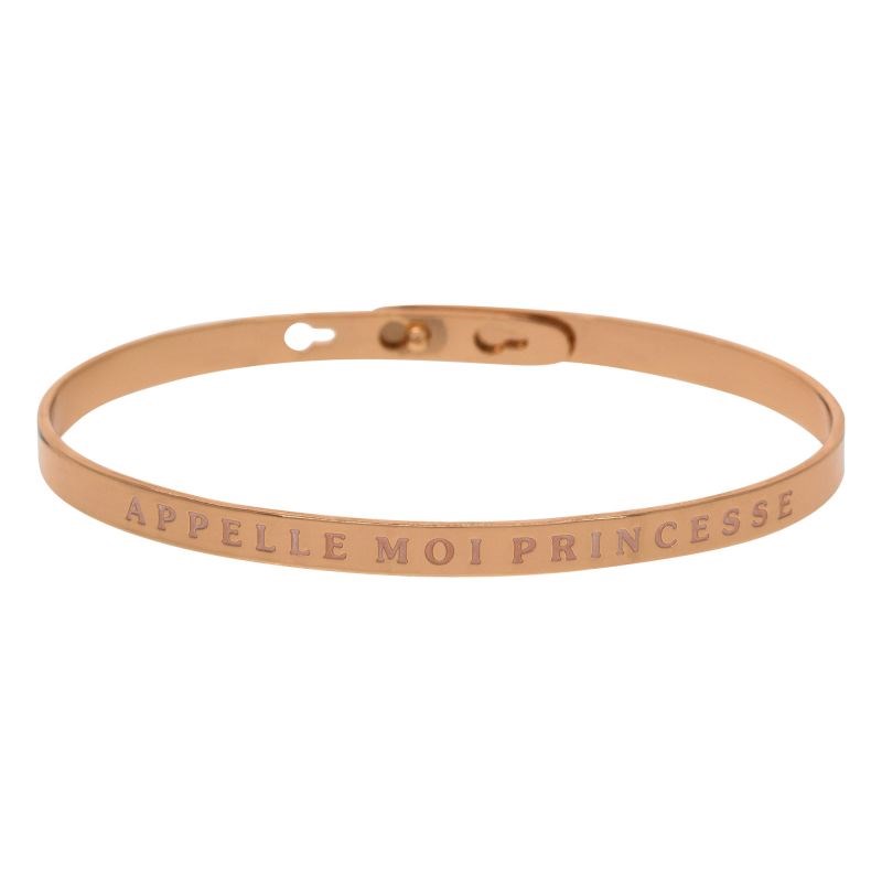 'APPELLE MOI PRINCESSE' bracelet jonc rosé à message