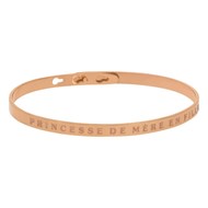 'PRINCESSE DE MÈRE EN FILLE' bracelet jonc rosé à message