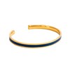Bracelet jonc ouvert 'CORFOU'' émail Bleu finition dorée - vue V1