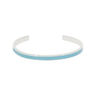 Bracelet Jonc PICTORIA émail bleu finition argentée