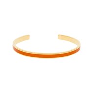 Bracelet jonc ouvert 'CORFOU' Émail orange finition dorée