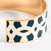 Bracelet manchette 'NOUMEA' émail Blanc et Bleu finition dorée - vue V2