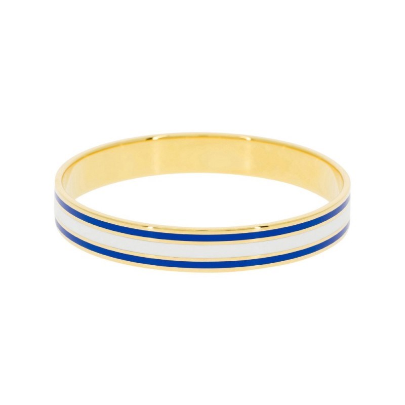Bracelet jonc 'FARO' Émail bleu finition dorée
