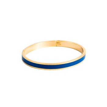 Bracelet jonc 'TORONTO' émail Bleu finition dorée