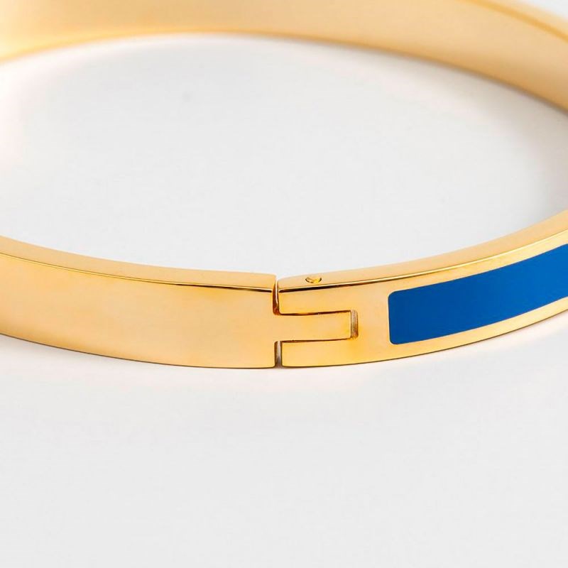 Bracelet jonc 'TORONTO' émail Bleu finition dorée - vue 3