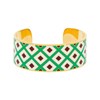 Bracelet manchette 'NAIROBI' Émail multicolore bordeaux finition dorée - vue V1