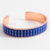 Bracelet ouvert 'PALMA' Émail bleu finition rosée - vue V2