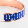 Bracelet ouvert 'PALMA' Émail bleu finition rosée - vue V3