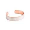 Bracelet ouvert 'PALMA' Émail blanc finition rosée - vue V1