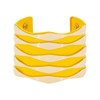Bracelet manchette 'ZADAR' finition dorée simili cuir jaune - vue V1