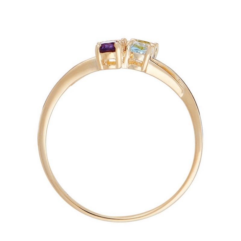 Bague Or Jaune 'BORNÉO' Améthyste 0,18ct, Topaze bleue 0,24ct, Citrine 0,18ct et Péridot - vue 2